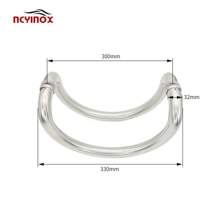 Aluminium Door C Shape Pull Handle With Ends Bended Round